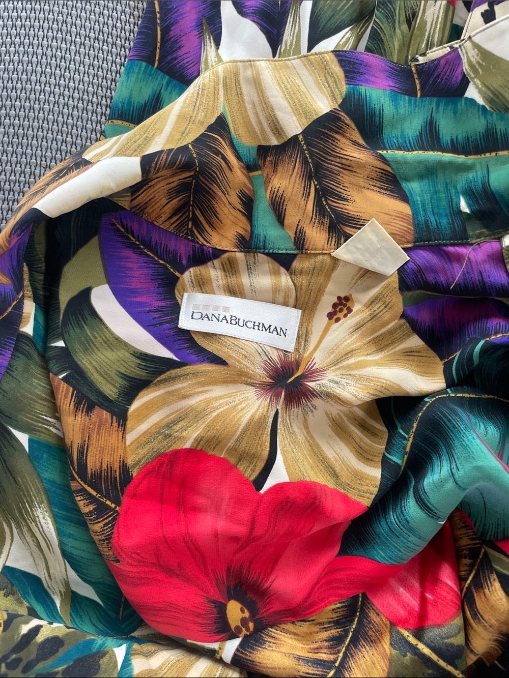 Dana Buchman Multicolor Tropical Floral Button-Down Shirt